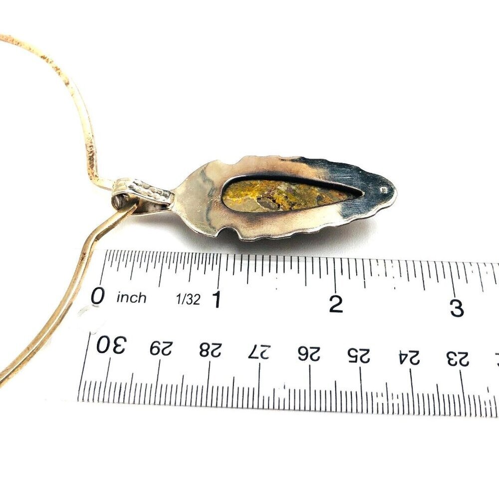 Womens Necklace Sterling Silver Bumble Bee Jasper 16 Inch Choker Necklace - Picture 3 of 3